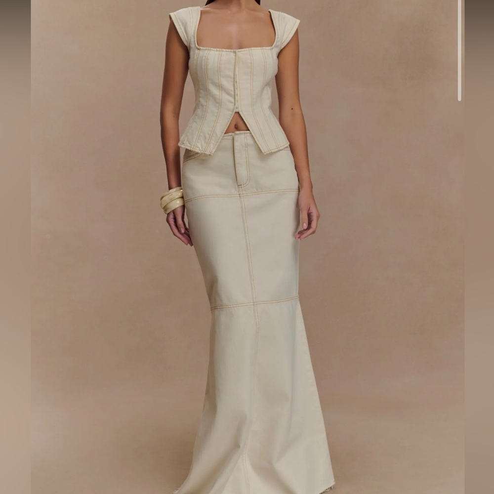 Meshki Cream Loretta Maxi Matching Set